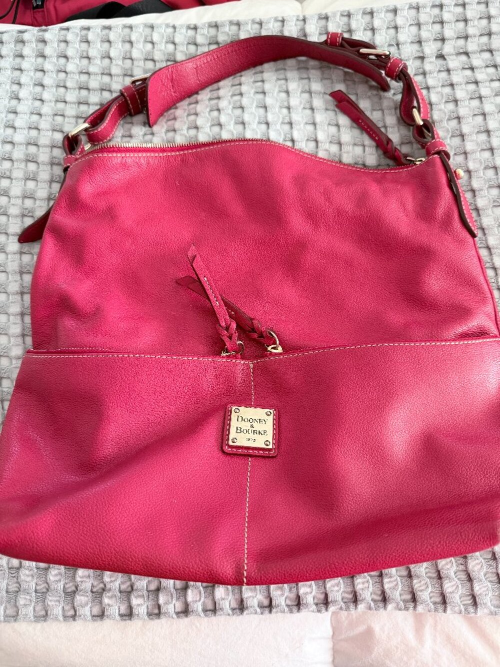 Dooney & Bourke Red Leather Satchel/Tote Handbag | Excellent Condition